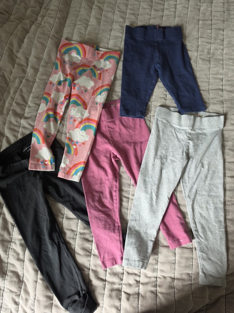 Mini Boden Rainbow Cloud Pink Navy Gray Black Leggings Bundle